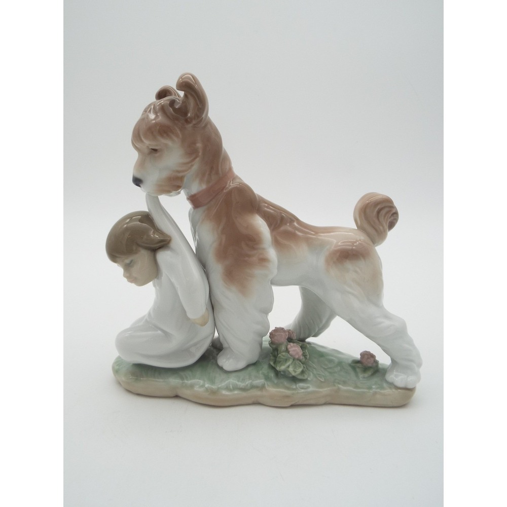 #27 - Lladro Safe and Sound Dog with Girl - Picture 2 of 7